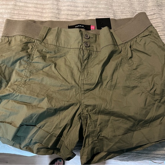 torrid Pants - Torrid shorts 18 new with tags.  (Sorry wrinkled). Olive green